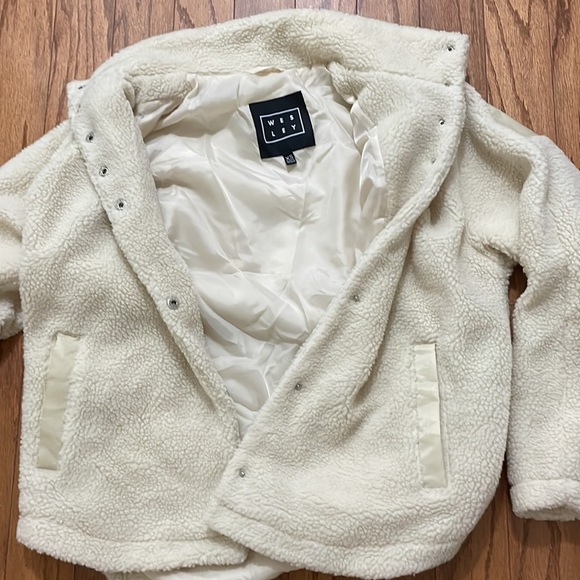 Wesley button down jacket faux sherpa NWOT - Picture 3 of 8